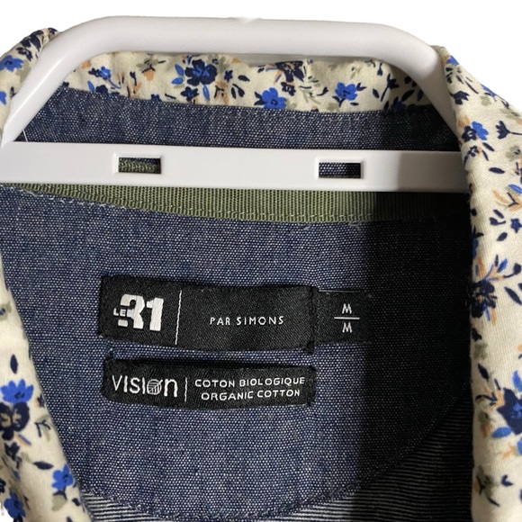 Simons Men's Gray Long Sleeve Floral Trim Shirt - Picture 5 of 8